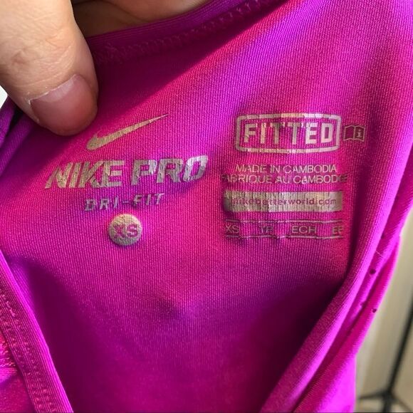 Nike Pro Dri Fit Long Racerback Tank Top Purple Fitted Womens Extra Small - Picture 8 of 11